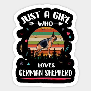 Just A Girl Who Loves German Shepherd Vintage Sticker